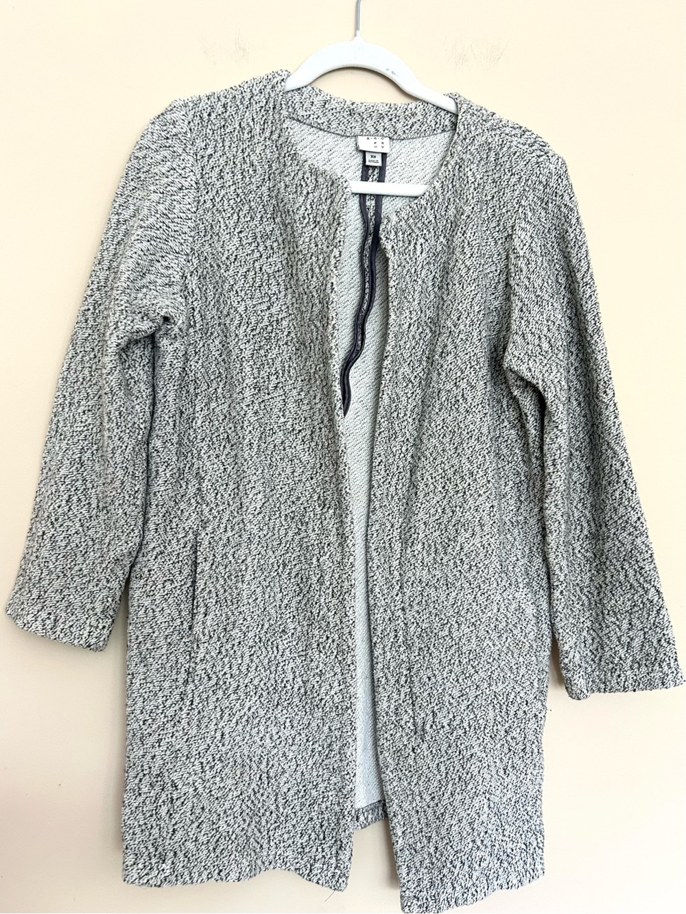 A New Day Women’s Gray Marled Open-Front Cotton Coat